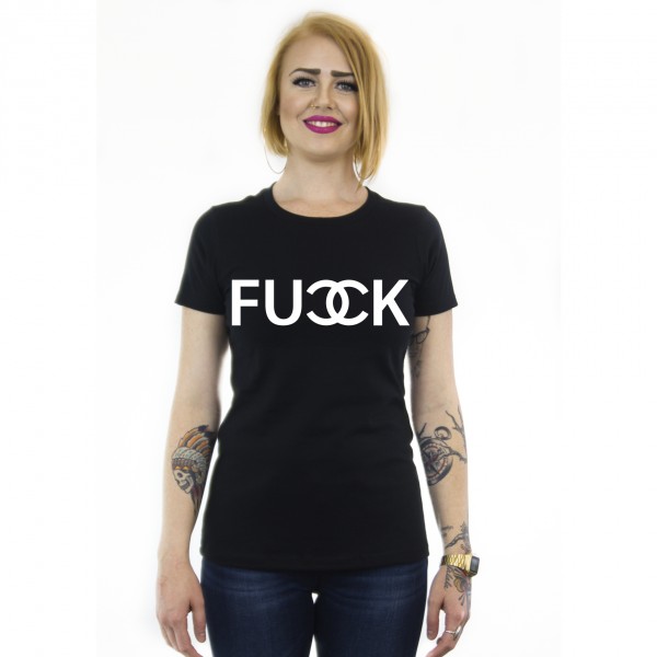 WOMEN_CREW_FUCCK_Black_tshirt:White_ink